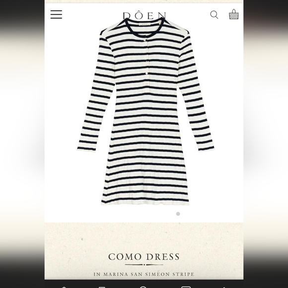 Doen Como dress, Navy and White, xxs - Picture 3 of 6